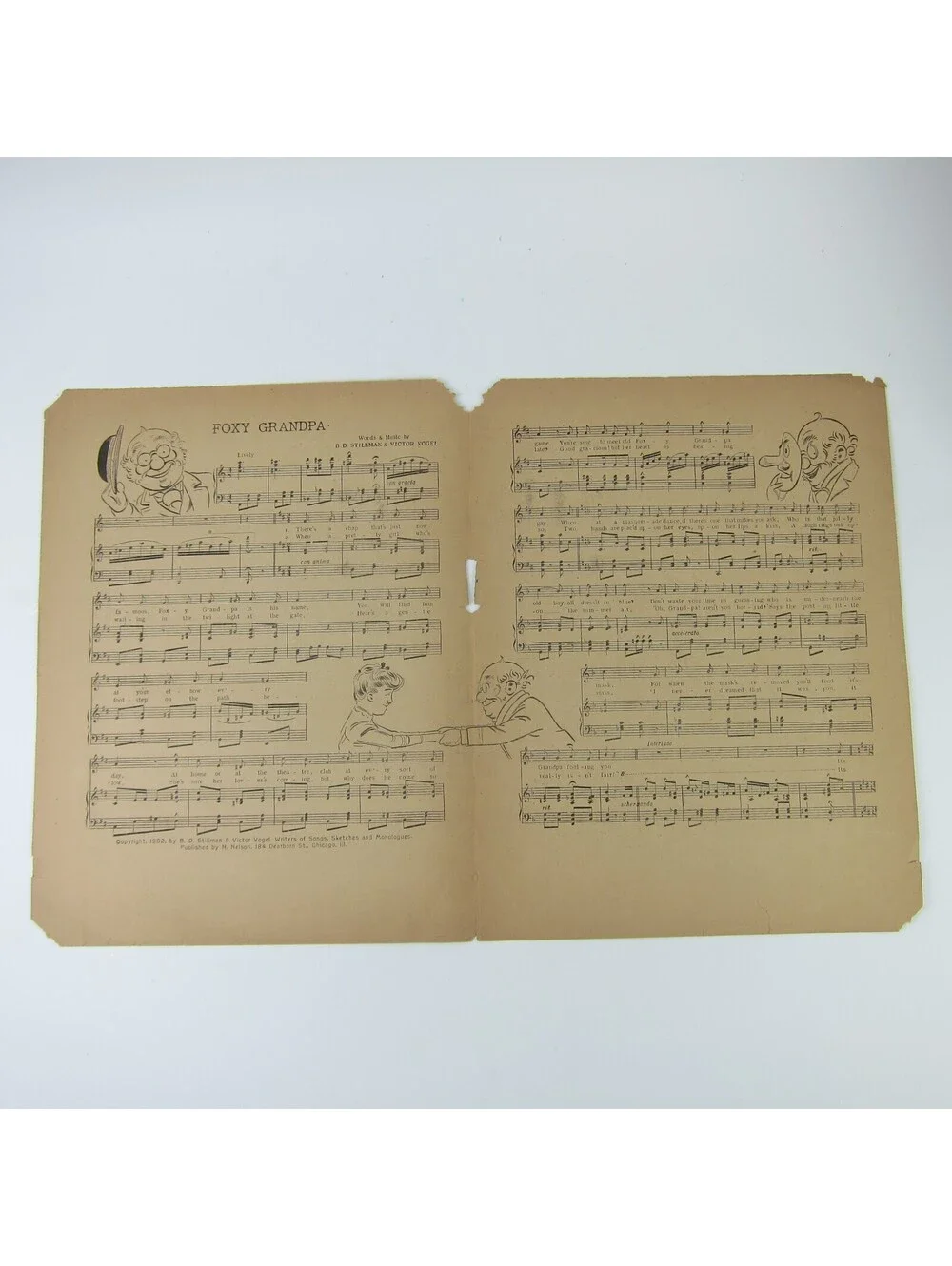 Sheet Music Foxy Grandpa Carl E. Schultz Comic Strip Stillman Vogel Antique 1902